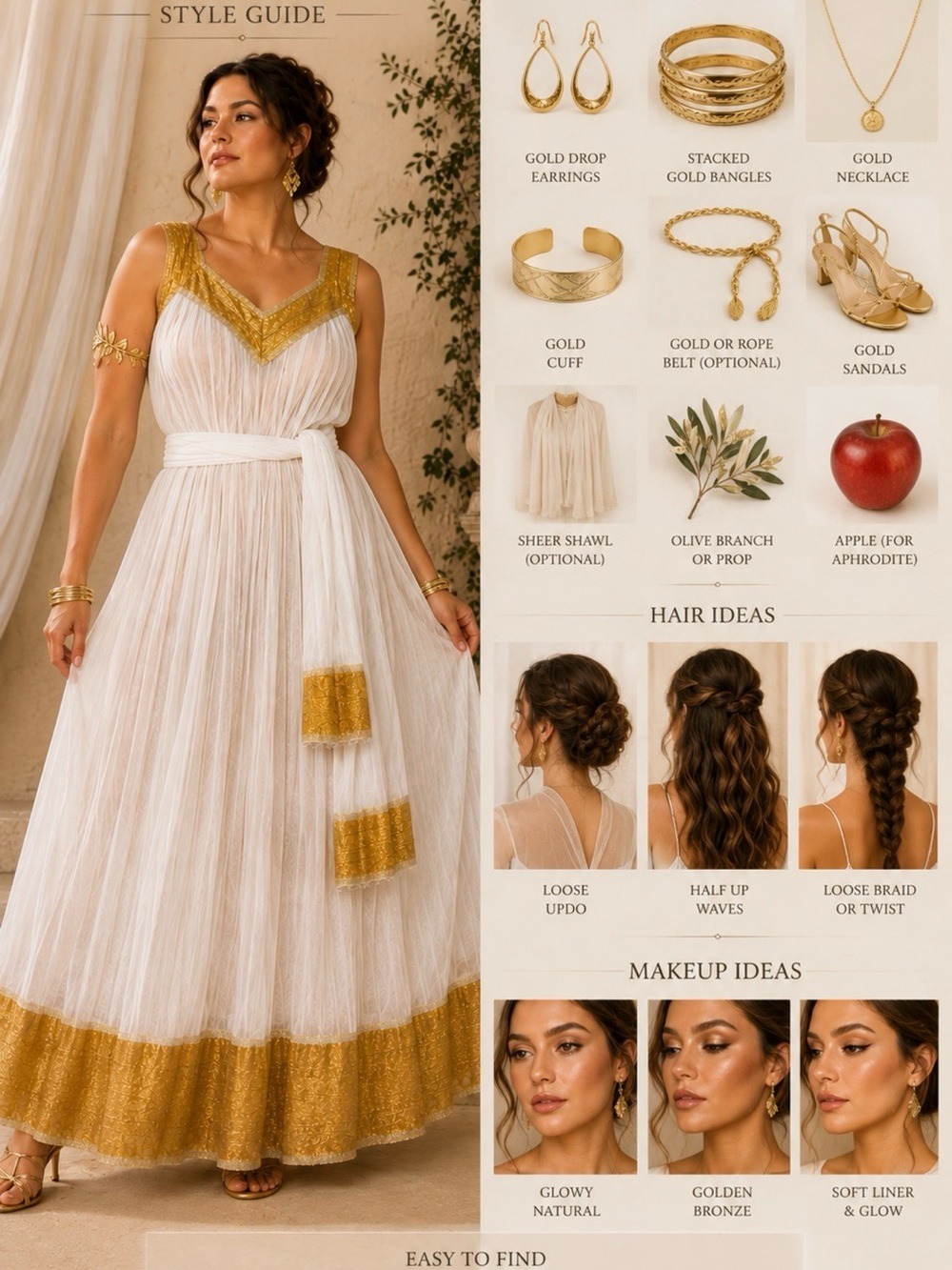 π Greek Goddess White and Gold Maxi Dress with Sash - Picture 2 of 11